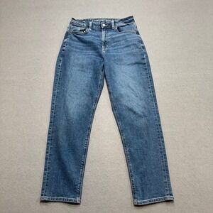 American Eagle Jeans Women's 6 Blue Medium Wash Tapered Leg Straight Fit Stretch